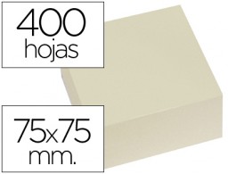Bloc cubo 400 notas adhesivas quita y pon Q-Connect 75x75mm. Amarillas